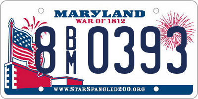 MD license plate 8BM0393
