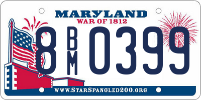 MD license plate 8BM0399