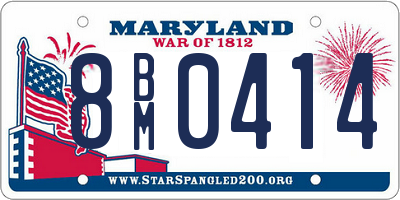 MD license plate 8BM0414