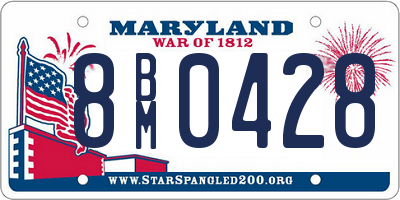 MD license plate 8BM0428