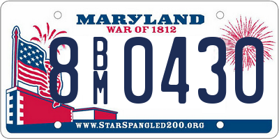 MD license plate 8BM0430