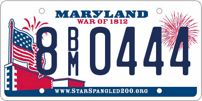 MD license plate 8BM0444