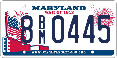 MD license plate 8BM0445