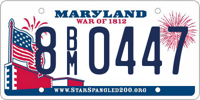 MD license plate 8BM0447