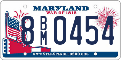 MD license plate 8BM0454