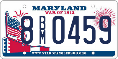 MD license plate 8BM0459