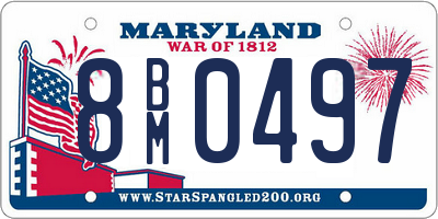 MD license plate 8BM0497