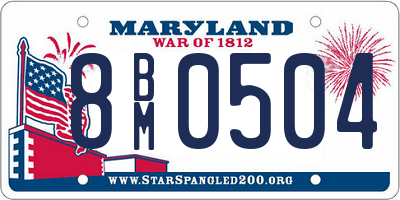 MD license plate 8BM0504