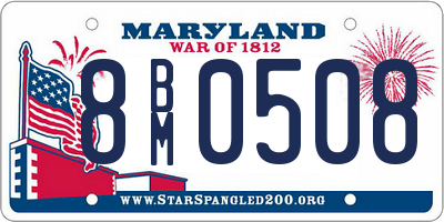 MD license plate 8BM0508
