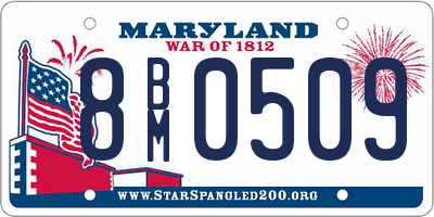 MD license plate 8BM0509