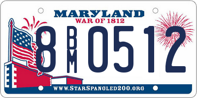 MD license plate 8BM0512