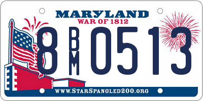 MD license plate 8BM0513