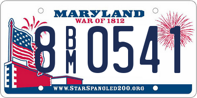 MD license plate 8BM0541