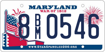 MD license plate 8BM0546