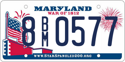 MD license plate 8BM0577