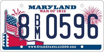 MD license plate 8BM0596