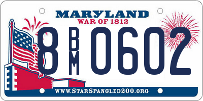 MD license plate 8BM0602