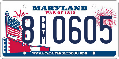 MD license plate 8BM0605
