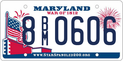 MD license plate 8BM0606