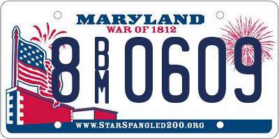 MD license plate 8BM0609