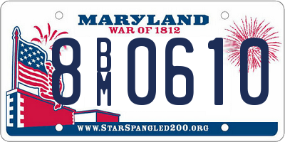 MD license plate 8BM0610