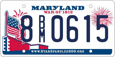 MD license plate 8BM0615