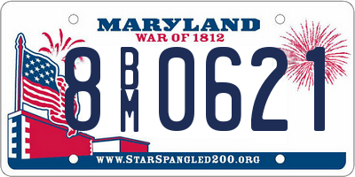 MD license plate 8BM0621