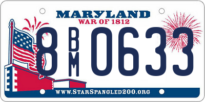 MD license plate 8BM0633