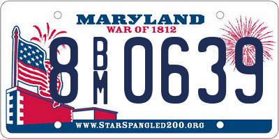 MD license plate 8BM0639