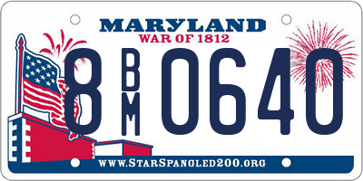 MD license plate 8BM0640
