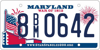 MD license plate 8BM0642