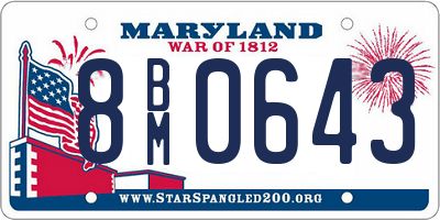 MD license plate 8BM0643