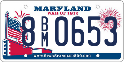 MD license plate 8BM0653