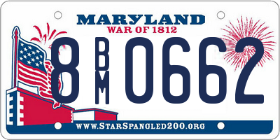 MD license plate 8BM0662