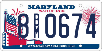 MD license plate 8BM0674