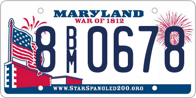 MD license plate 8BM0678