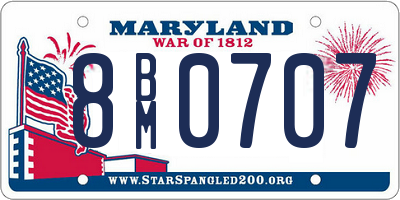 MD license plate 8BM0707