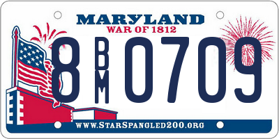 MD license plate 8BM0709