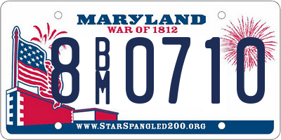 MD license plate 8BM0710