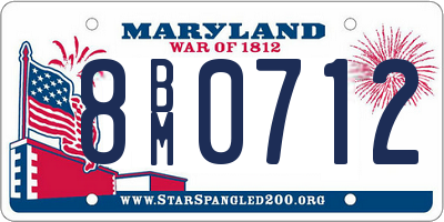 MD license plate 8BM0712