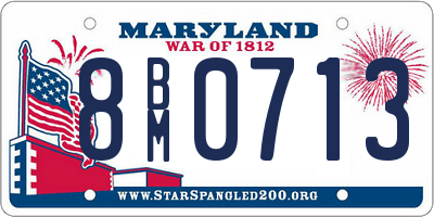 MD license plate 8BM0713