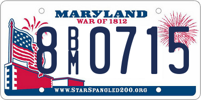 MD license plate 8BM0715