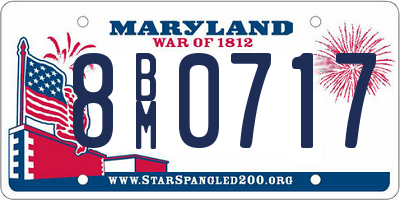 MD license plate 8BM0717