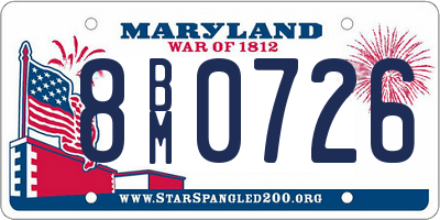 MD license plate 8BM0726