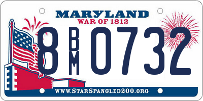 MD license plate 8BM0732