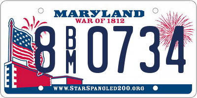 MD license plate 8BM0734