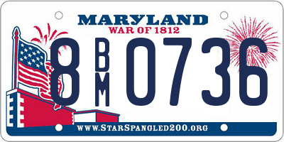 MD license plate 8BM0736