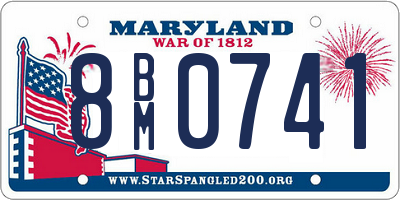MD license plate 8BM0741