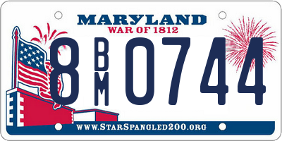 MD license plate 8BM0744