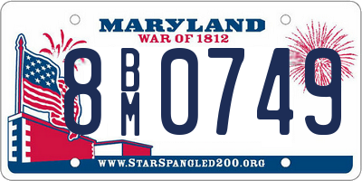 MD license plate 8BM0749